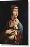 Lady Holding an Ermine Metal Print