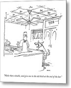 Dog Ordering Drinks at Bar Metal Print