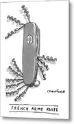 French Army Knife with Corkscrews Metal Print