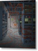 Deer in a Server Room Metal Print