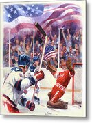 Miracle On Ice - Usa Olympic Hockey Wins Over Ussr Metal Print