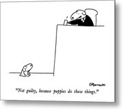 Courtroom Dog Cartoon Metal Print