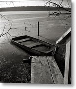Boat In Ice - Lake Wingra - Madison - Wi Metal Print