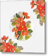 Autumn Orange Azalea With Flourish Metal Print