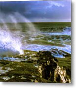 Lighthouse Point Beach Santa Cruz California Metal Print