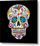 Sugar Skull Day Of The Dead Dia De Los Muertos Metal Print