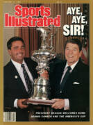President Ronald Reagan And Stars & Stripes Dennis Conner Sports Illustrated Cover Poster