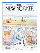 NYC View with Exaggerated Perspective Poster