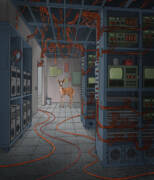 Deer in a Server Room Poster