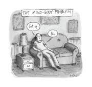 Humorous Mind-Body Problem Cartoon Poster