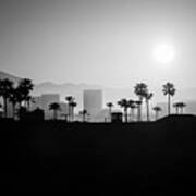 Newport Beach Skyline Sunrise Black And White Photo #1 Poster
