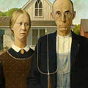American Gothic Couple Poster