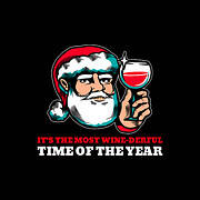 Most Wine Derful Time Of The Year Funny Christmas Santa Poster