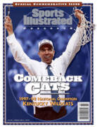 Celebratory Coach Raising Championship Net Art Print