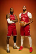 Lebron James and Anthony Davis Art Print by Jennifer Pottheiser