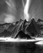 Enigmatic Nighttime Mountain Scene Art Print
