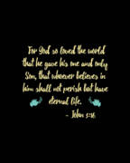 John 316 Bible Verse Art Print