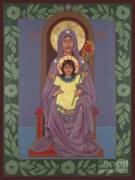 Religious Icon with Mother and Child Art Print