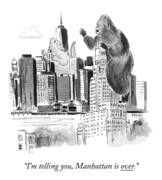 King Kong and Godzilla in Manhattan Art Print