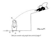 Humorous Judge and Gavel Cartoon Art Print