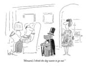 Dog with Top Hat and Cane Art Print