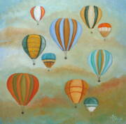 Colorful Hot Air Balloons in the Sky Art Print