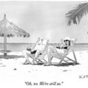Couple Relaxing on a Tropical Beach Art Print