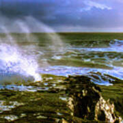 Lighthouse Point Beach Santa Cruz California Art Print
