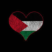 Retro Palestine Flag Heart Art Print