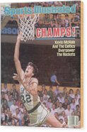 Kevin McHale Celebrates Celtics Victory Wood Print