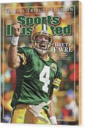 Brett Favre Celebrates on Field Wood Print by Sports Illustrated
