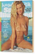 Hailey Clauson on Swimsuit Cover Wood Print
