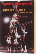 Julius Erving's Iconic Dunk Wood Print