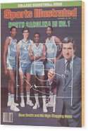Dean Smith with North Carolina Team Wood Print