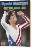 Mary Lou Retton Celebrates Victory Wood Print