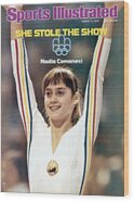Nadia Comaneci Olympic Triumph Wood Print
