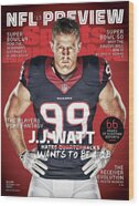 J.J. Watt Sports Cover Feature Wood Print