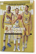 Steph Curry and Teammates on Sports Cover Wood Print
