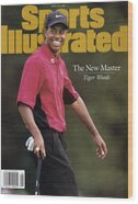 Tiger Woods Celebrates Victory Wood Print