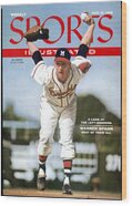 Warren Spahn on 1956 Sports Cover Wood Print