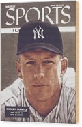 Mickey Mantle on Sports Magazine Cover Wood Print