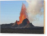 Day Of The Volcano Wood Print