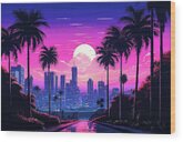 Sunset In La, 02 Wood Print