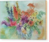 Cut Glass Bouquet Wood Print by Sheila Parsons