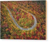 Hairpin Road Fall Foliage Nh Wood Print