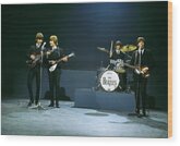 The Beatles Performing On Stage Wood Print by David Redfern