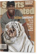 Tiger Woods on Sports Illustrated Cover Wood Print