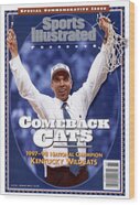 Celebratory Coach Raising Championship Net Wood Print