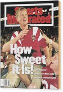 Tom Osborne Celebrates Championship Victory Wood Print by Sports Illustrated