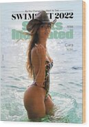Ciara in Swimsuit at Beach Wood Print by Sports Illustrated